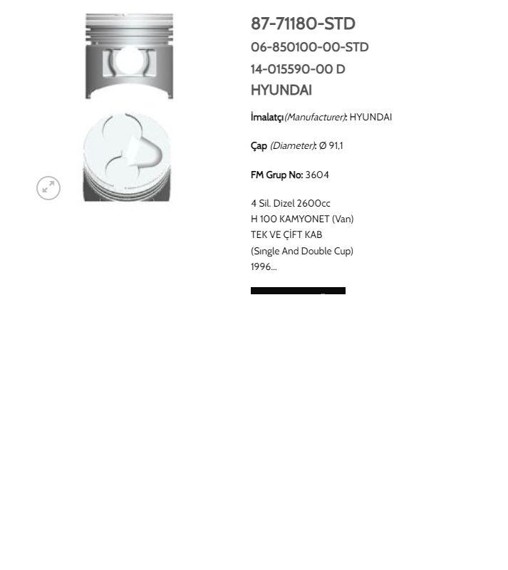 HYUNDAI PİSTON H2600 91,10 MM