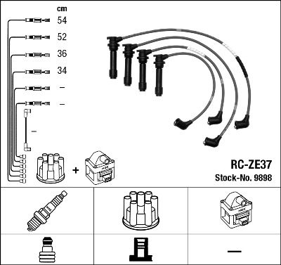 MAZDA 323 1,5L Z5 16V DOHC 96-98 BUJİ KABLOSU RC-ZE37